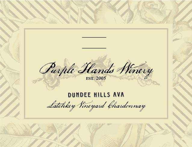 Purple Hands - Chardonnay - Latchkey Vineyard label