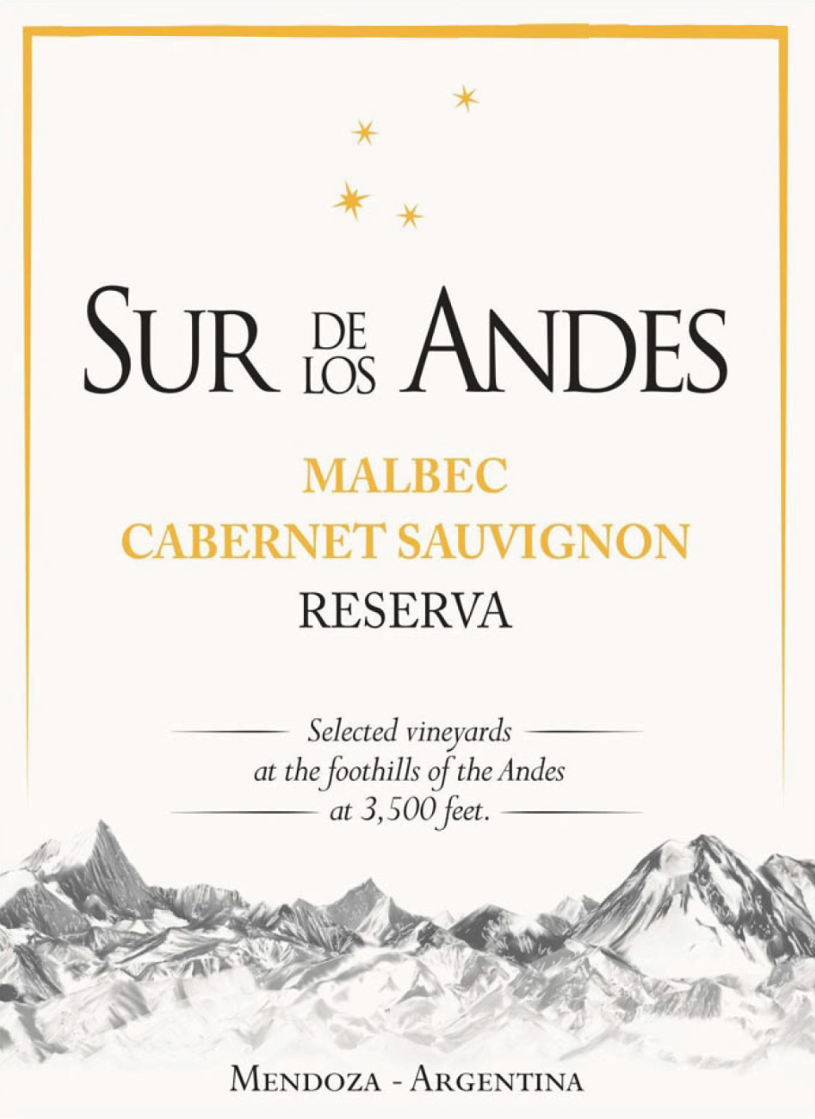 Sur de Los Andes - Malbec-Cabernet Sauvignon - Reserva label