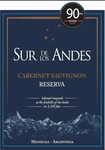 Sur de Los Andes - Cabernet Sauvignon - Reserva label