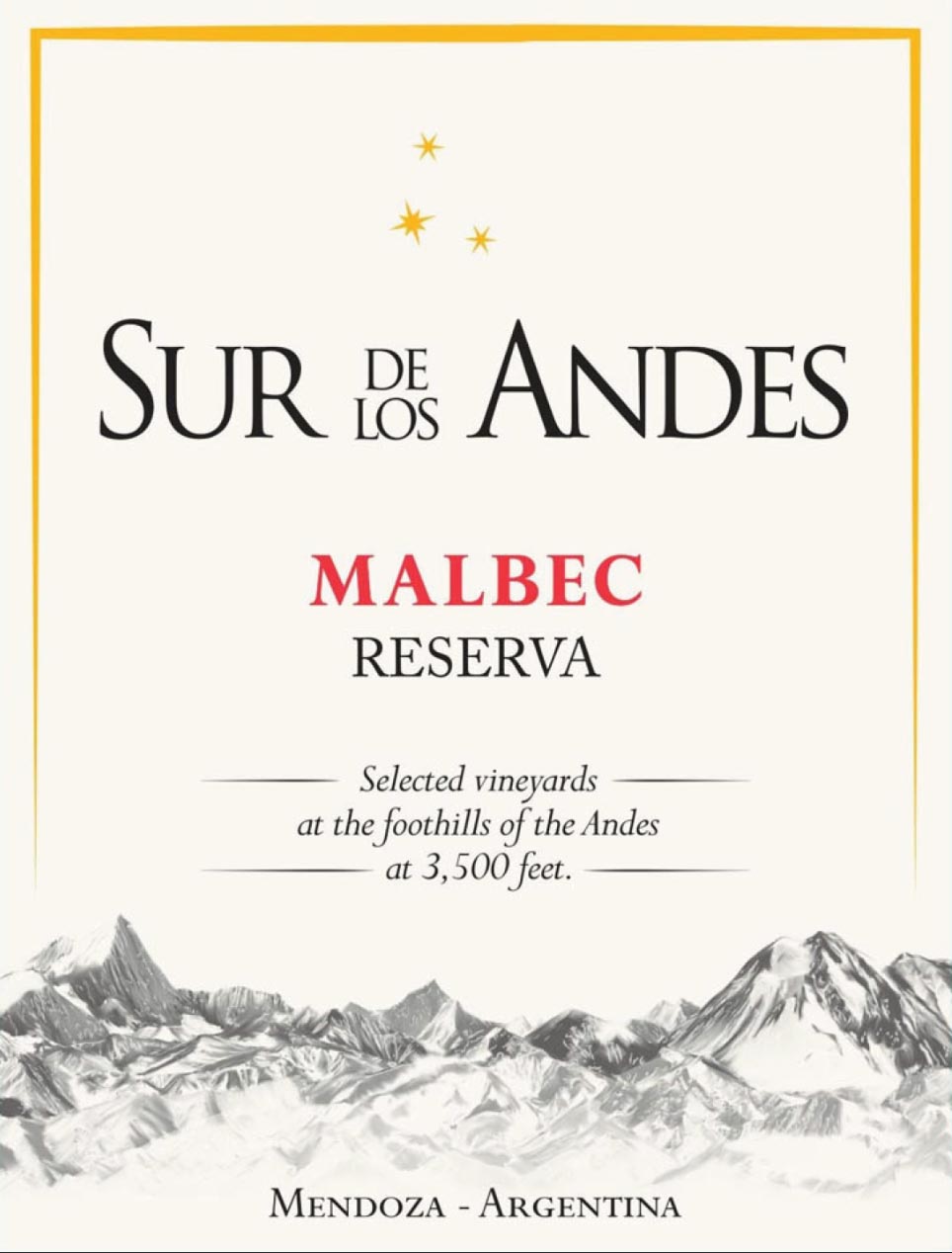 Sur de Los Andes - Malbec Reserva label